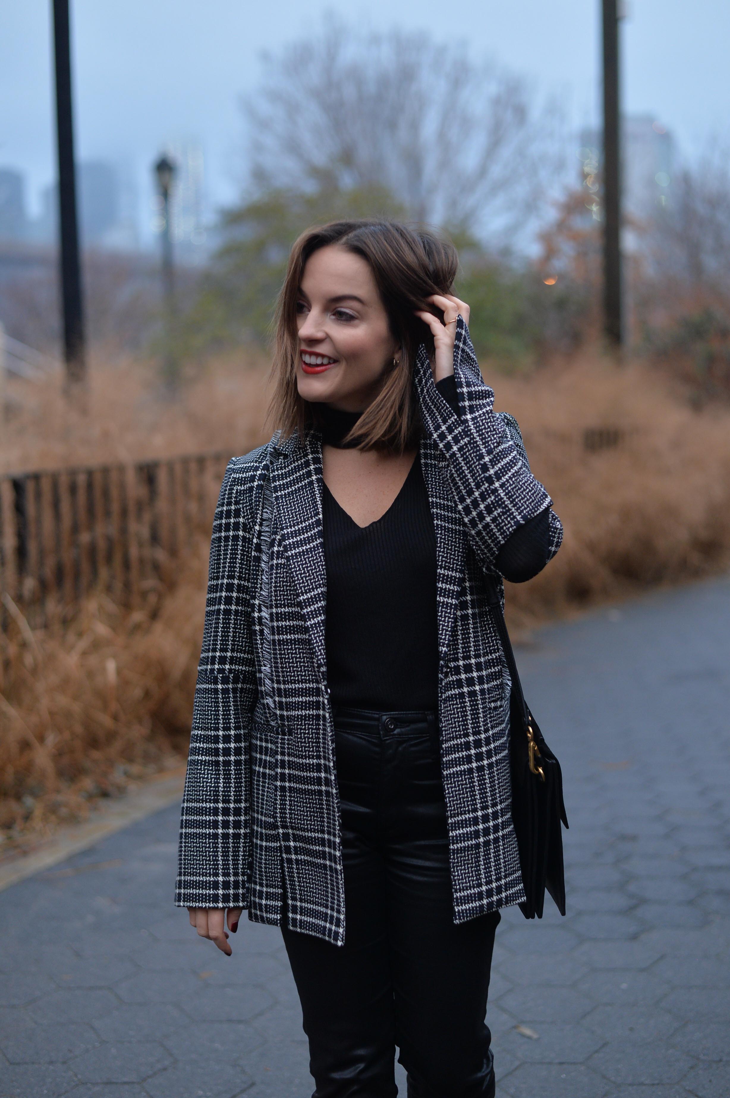 Topshop checkered blazer sale